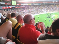 Grumpy old men at a football game